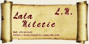 Lala Miletić vizit kartica